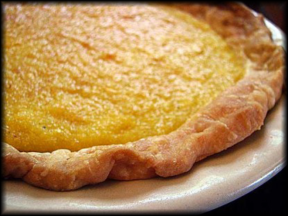 Sweet cornmeal pie, with a homemade crust. 